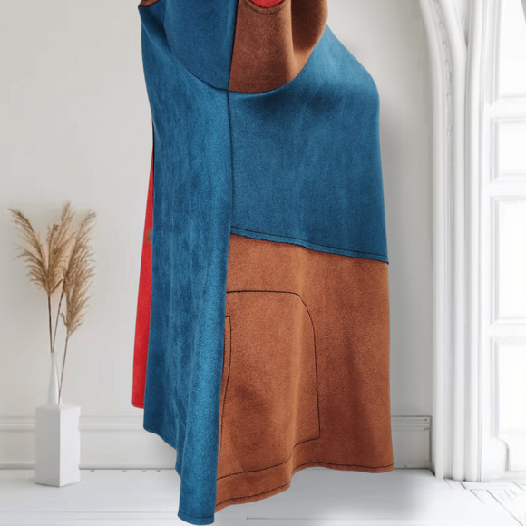 IC Collection Connie K Colorblock Jacket Womens M Asymmetrical Button Made USA - Picture 4 of 13